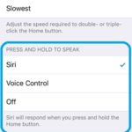 iOS 10.2 press and hold to speak settings