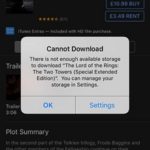 itunes cannot download movie warning