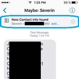 iOS 10 'New Contact info found'
