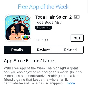 Toca Hair Salon 2 App Store's Free App Of Week 48