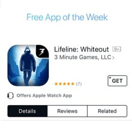 lifeline whiteout free app of the week