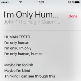 apple music lyrics displayed on iPhone