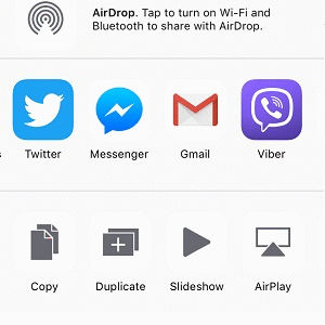 drag and drop share activity icons