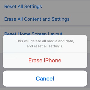 erase all data from iphone