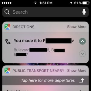 google maps directions widget for ios
