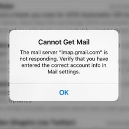 iphone get mail error message