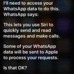 Siri asking for whatsapp data permission
