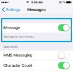 imessage waiting for activation settings