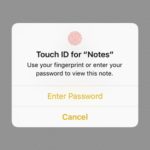 iphone asking for touch id to unlock note