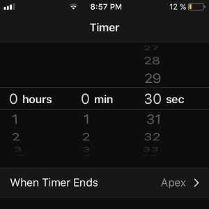 ios 11 countdown timer with seconds precision