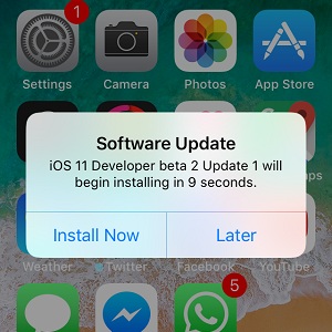 ios 11 developer beta 2 update 1 install now prompt