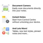 ios 11 notes what's new screen