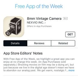 8mm vintage camera free app of the week