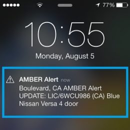amber alert notification on iphone