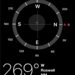 ios compass app displaying GPS coordinates and elevation