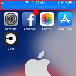 ios 11 blue status bar for location services usage