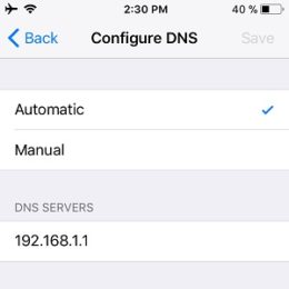iOS 11 Configure DNS Setting