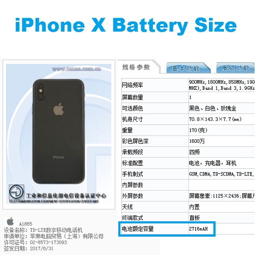 Iphone 8 plus battery size