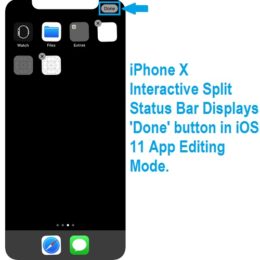 iphone x split status bar displays done button