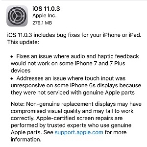 ios 11.0.3 release notes