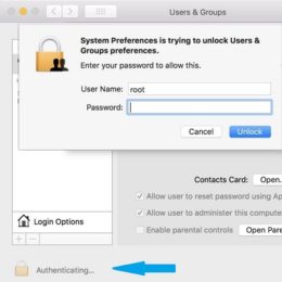macOS High Sierra root admin Security bug.