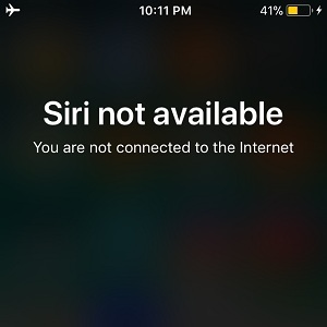 Siri not available prompt on iPhone