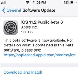 iOS 11.2 Public Beta 6