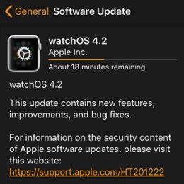 watchOS 4.2 software update