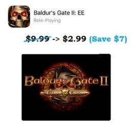 Baldur's Gate II: EE App Store sale.