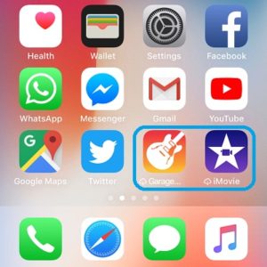 offloaded apps to free up storage space