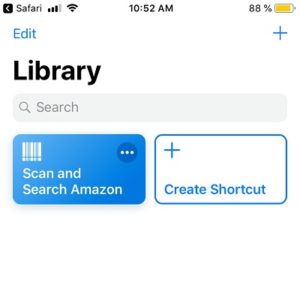scan and search Amazon shortcut