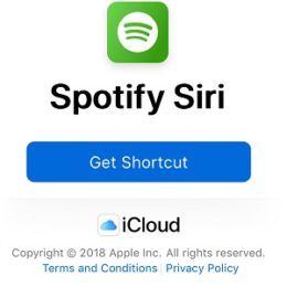 spotify shortcut for playing music via siri