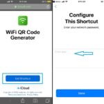 download and configure wifi qr code generator shortcut