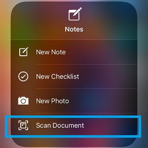 How to scan documents in the Notes app