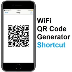 WiFi QR code generator shortcut for iOS