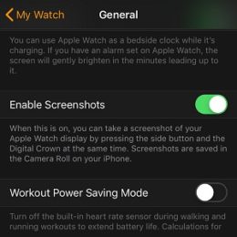 how to enable apple watch screenshots