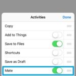 how to enable mate share sheet option