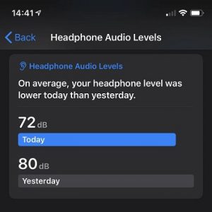 iOS 13 headphone audio levels readings