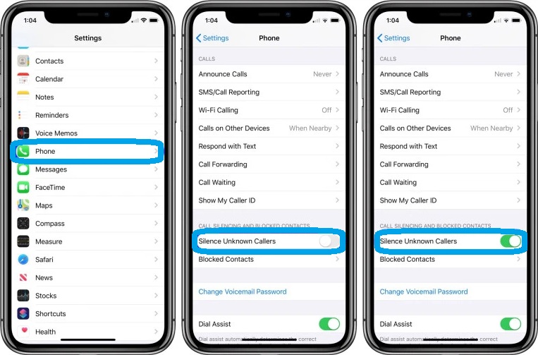 ios 13 silence unknown callers feature