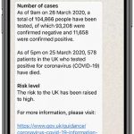 reply from gov.uk to whatsapp coronavirus info channel