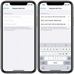 How to customize quick responses of the respond with text iPhone feature