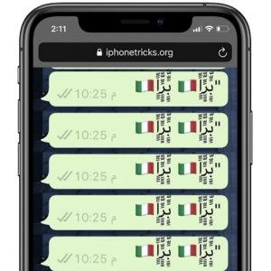 Italian flag crash message displayed on iPhone 11 Pro