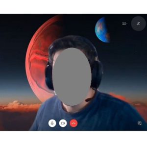 Skype call with custom background from space