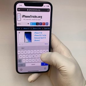 Typing on iPhone 11 while wearing latex gloves