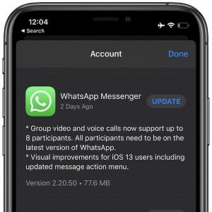 WhatsApp Messenger updates group video calling limit to 8 participants