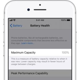 iPhone 8 displaying 100% Battery Health