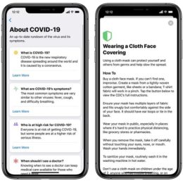 Apple COVID-19 app home screen