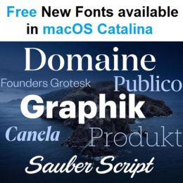 Free new fonts available in macOS Catalina