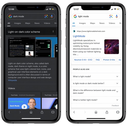 Google Search App For Ios And Android Updates With Dark Mode Support