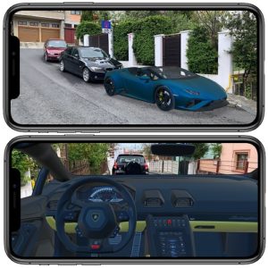 Lamborghini Huracan Spyder projected on iPhone with AR Quick Look Feature